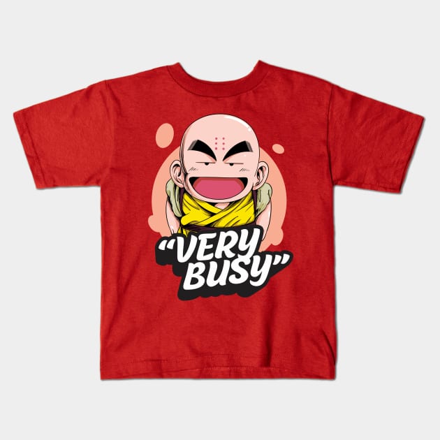 The Very Busy Monk Kids T-Shirt by rollout578